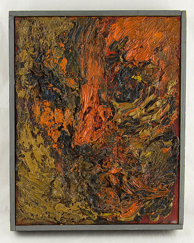 Albert Kotin Modernist Face Oil Painting (item #644294)