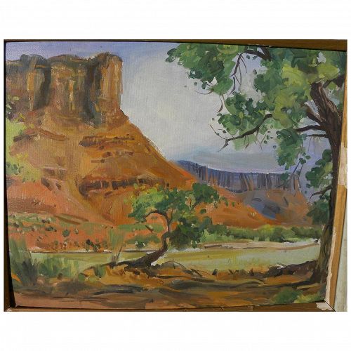 Southwest Vintage Landscape Painting Of, Southwestern Landscape Paintings