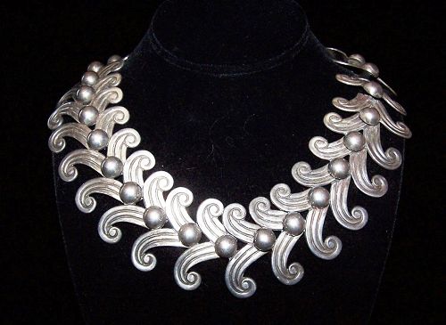 Vintage Mexican Silver Design #5158 Signed Margot De Taxco Necklace ...